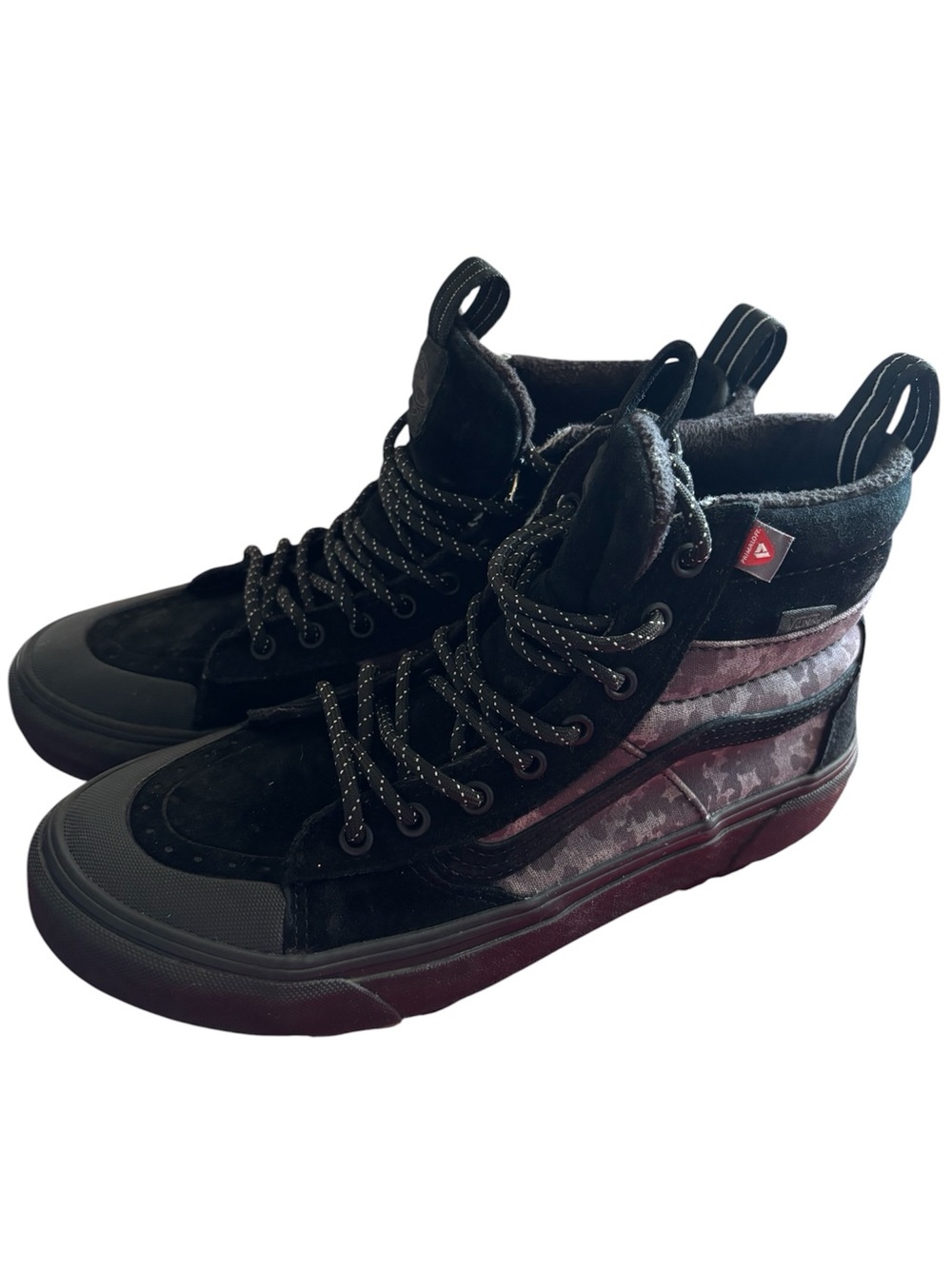 Vans Men’s Black & Burgundy High-Top Sneakers Unisex M8.5/W10 Excellent